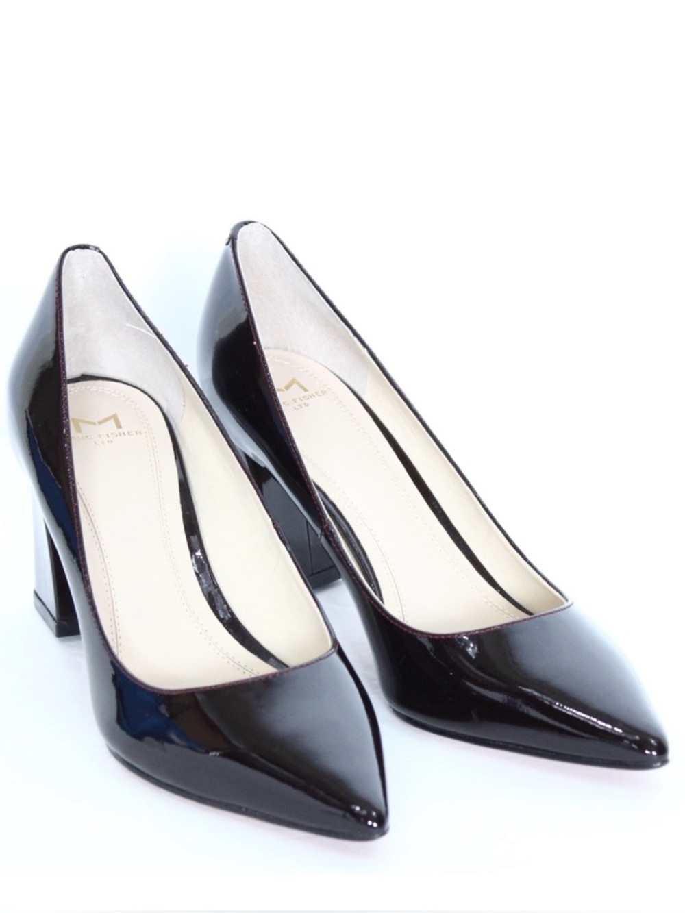 Marc Fisher - Dark Purple Patent Leather Block Heels - size 6 - GUC - Picture 5 of 7